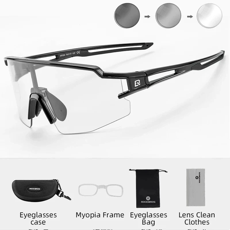 ROCKBROS Cycling Glasses Photochromic Polarized Lenses UV400 Protection Eyewear Elite
