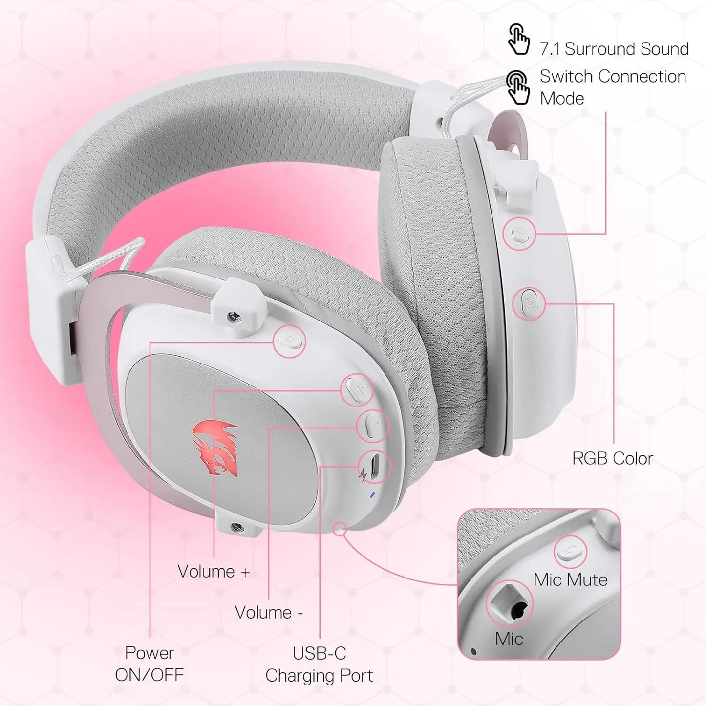 Redragon H510 Pro RGB 7.1 Surround Sound Gaming Headset