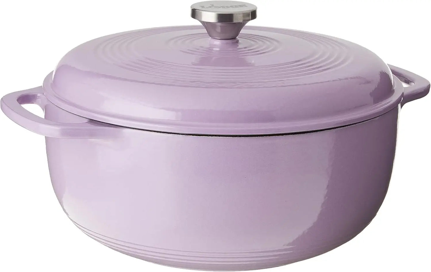 Lodge 6 Quart Enameled Cast Iron Dutch Oven with Lid Dual Handles Oven Safe up to 500° F or on Stovetop Use to Marinate Cook