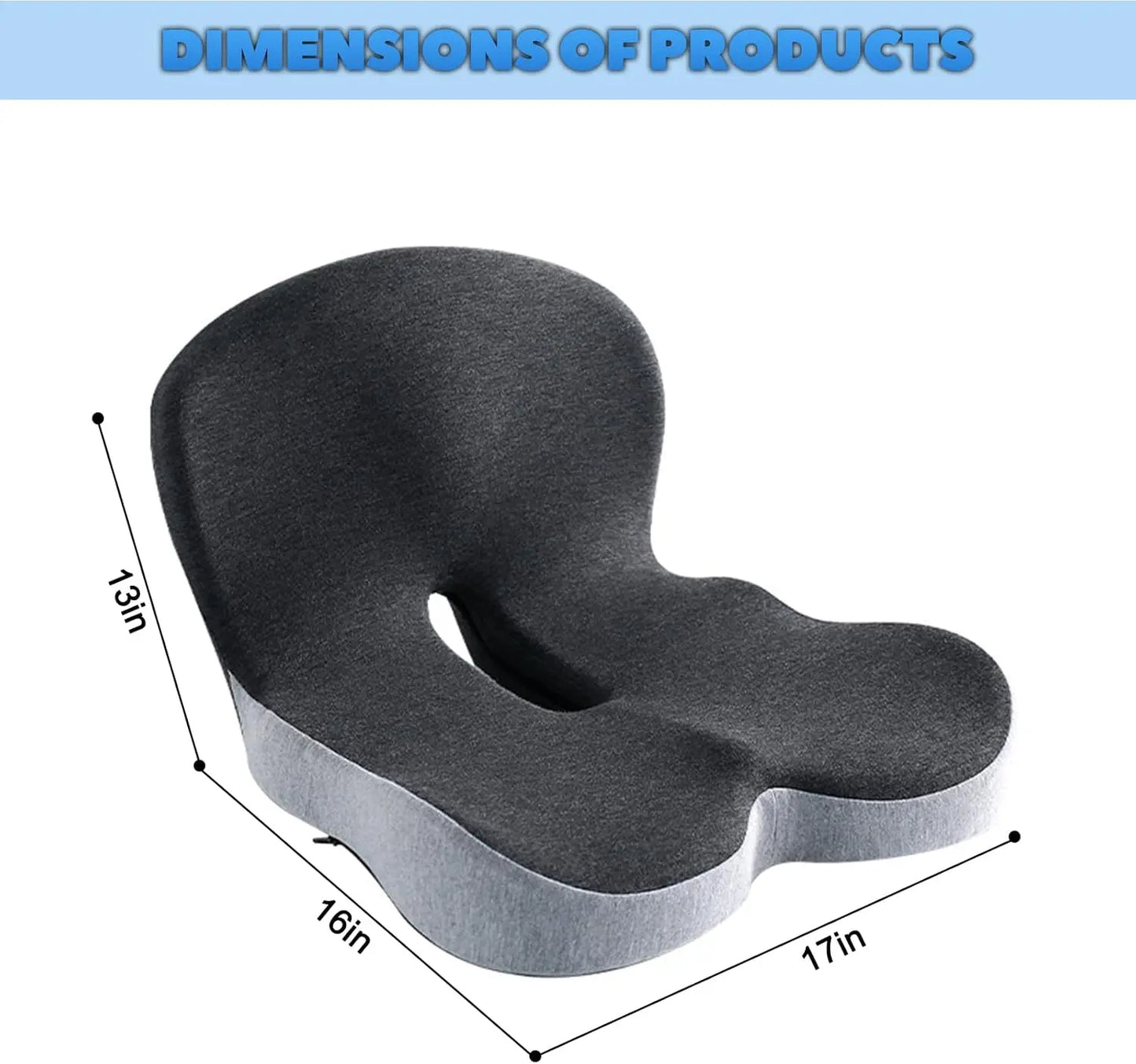 NONECN Memory Foam One Piece Seat Cushion Backrest With Velvet Cover For Office Chairs