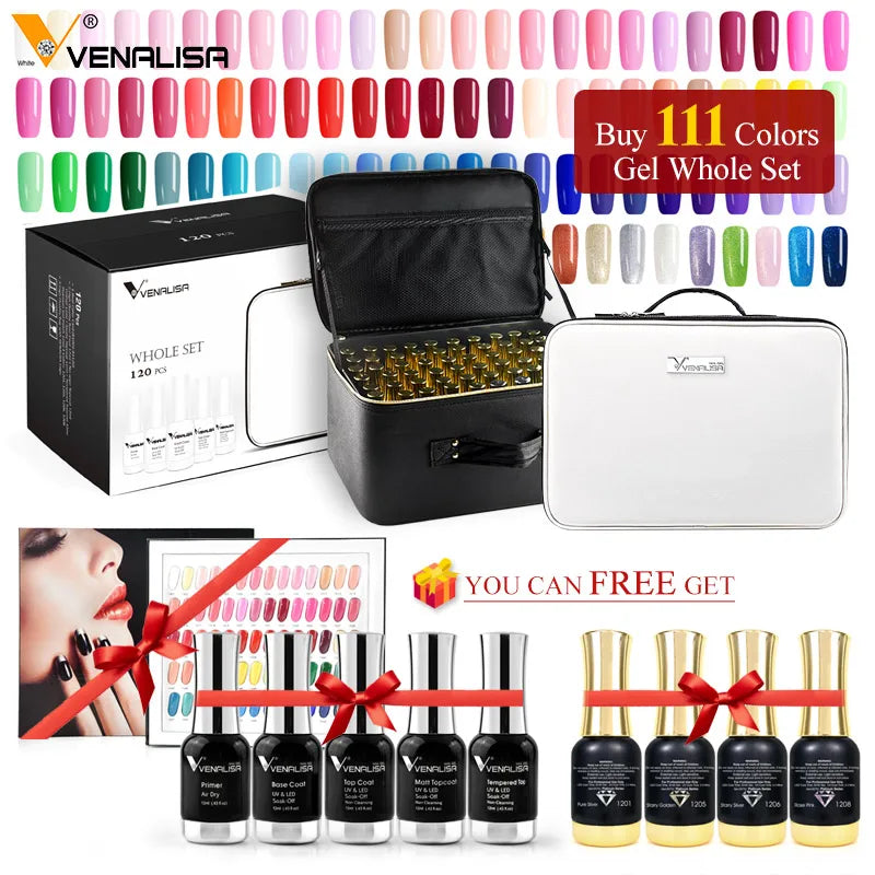 Venalisa Gel Polish Set 120Pcs Professional Nail Art Kit