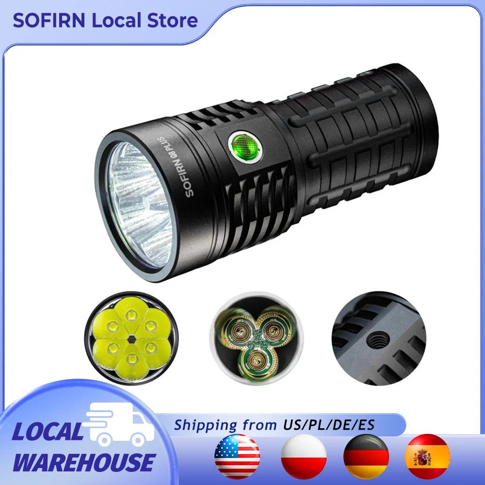 Sofirn Q8 Plus 16000 Lumen USB C Rechargeable Flashlight 21700 Anduril 2.0 XHP50B Torch
