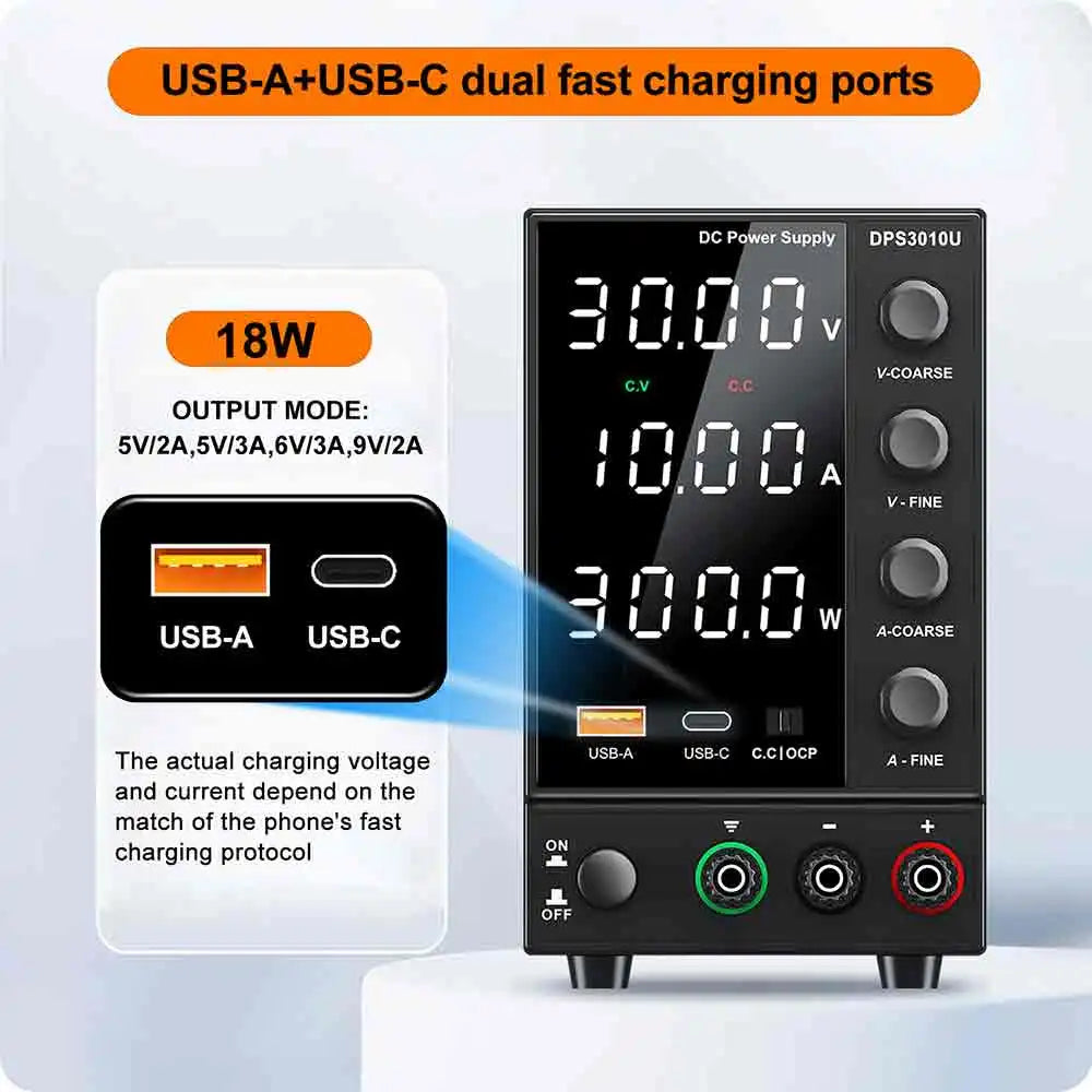 Wanptek DPS3010U Adjustable DC Power Supply for Laboratory Bench with LCD Display