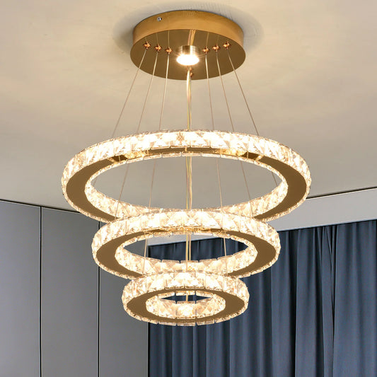 VETRULUS French Luxury Crystal Chandelier Hall LivingRoom LED CeilingPendantLight