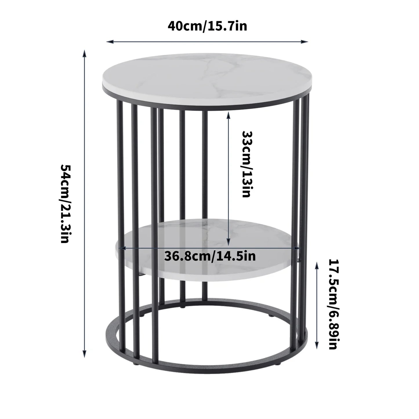 Wisfor End Table With Sintered Stone Top Modern Nightstand Storage, Living Room Accent