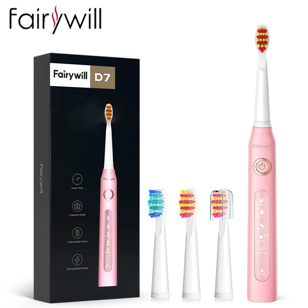 Fairywill Electric Sonic Toothbrush FW507 USB Waterproof Rechargeable