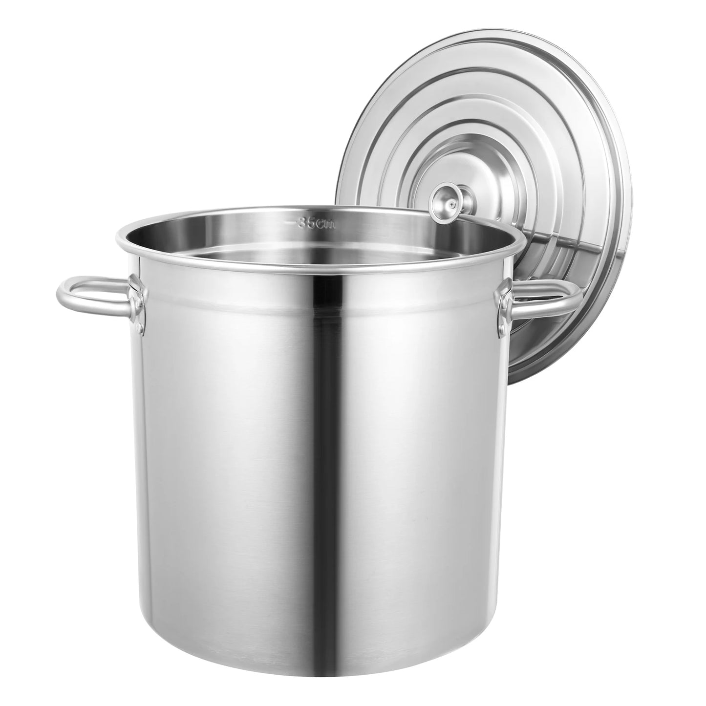 35/50/70L Soup Pot with Cover&Handles, Multi-functional Stainless Steel Stock Pot for Storing Liquid/solid Items