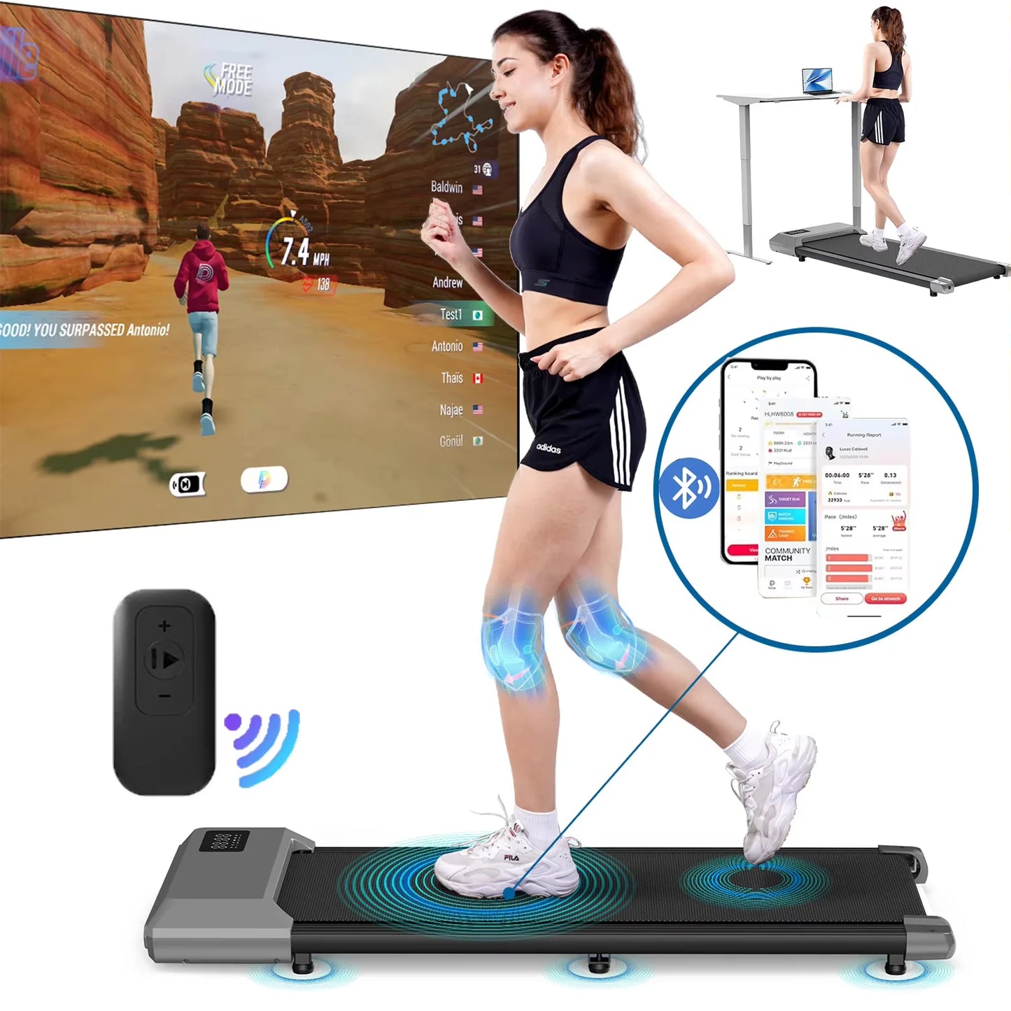 NONED UltraLightweight Ultracompact Quiet Walking Pad Mini Treadmill Under DeskPro