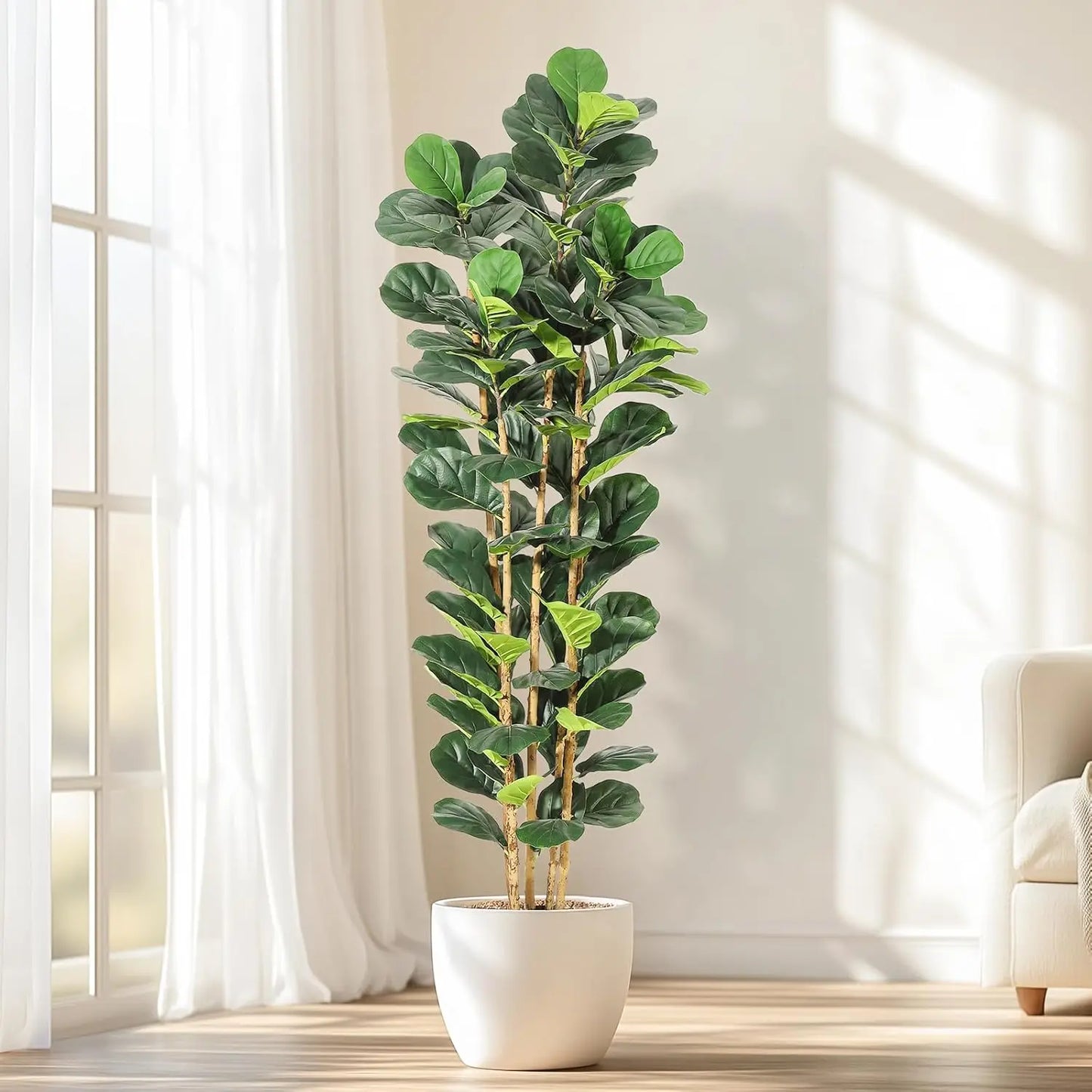 HiMIS Artificial Fiddle Leaf Fig Tree With Pot