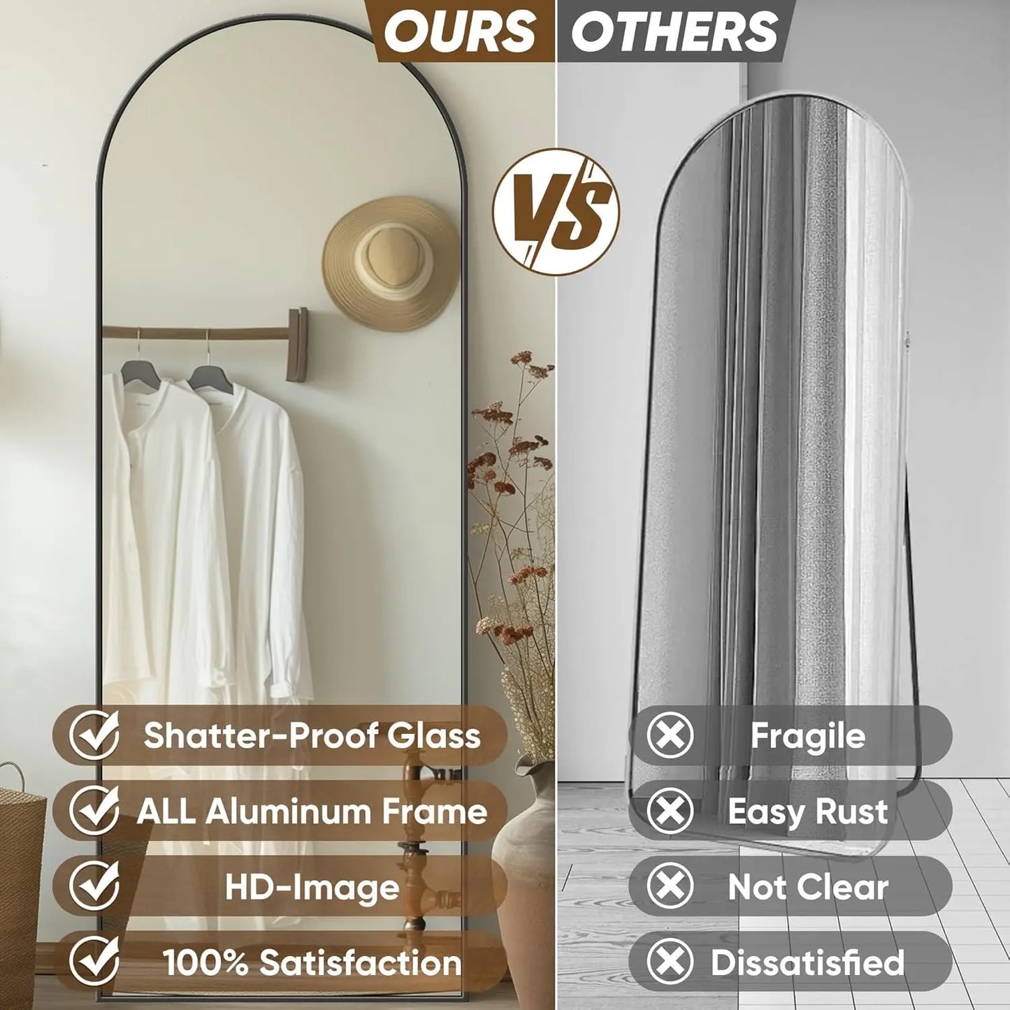 Antok Floor Mirror With Stand For Bedroom And Living Room