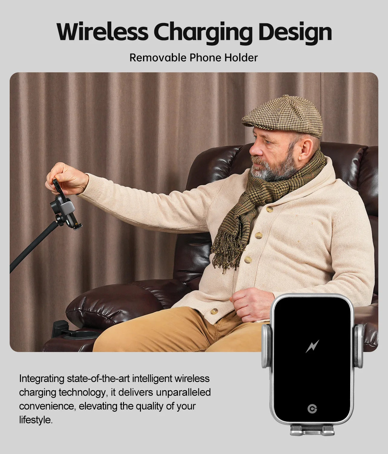 ExecutiveGrade Leather Heated Lift Recliner Chair With DualMotorized Massager USB