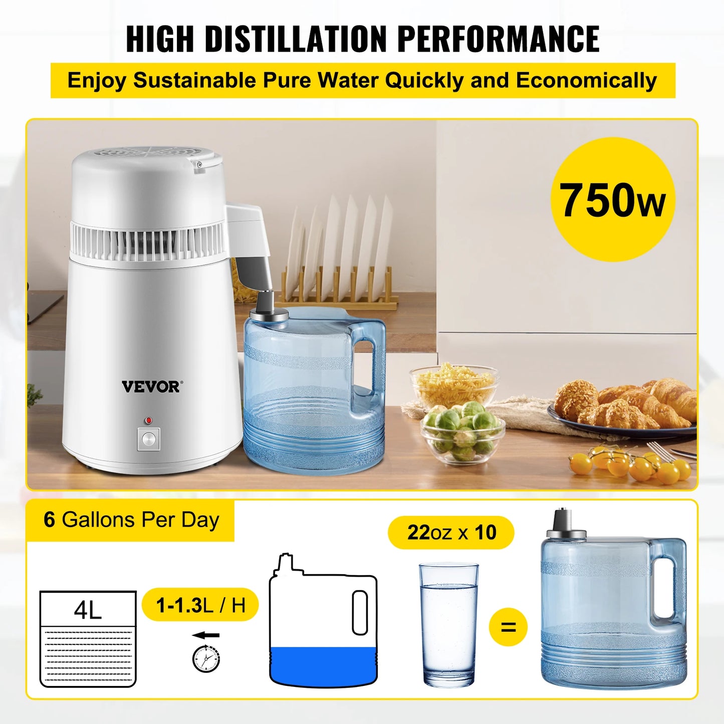 SucceBuy Water Distiller Purifier Dispenser For Home Use
