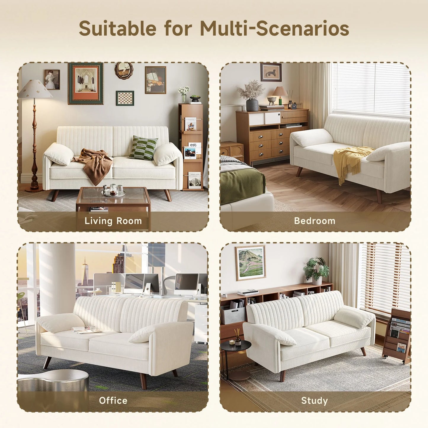 Modern Chenille Loveseat Sofa for Small Living Spaces