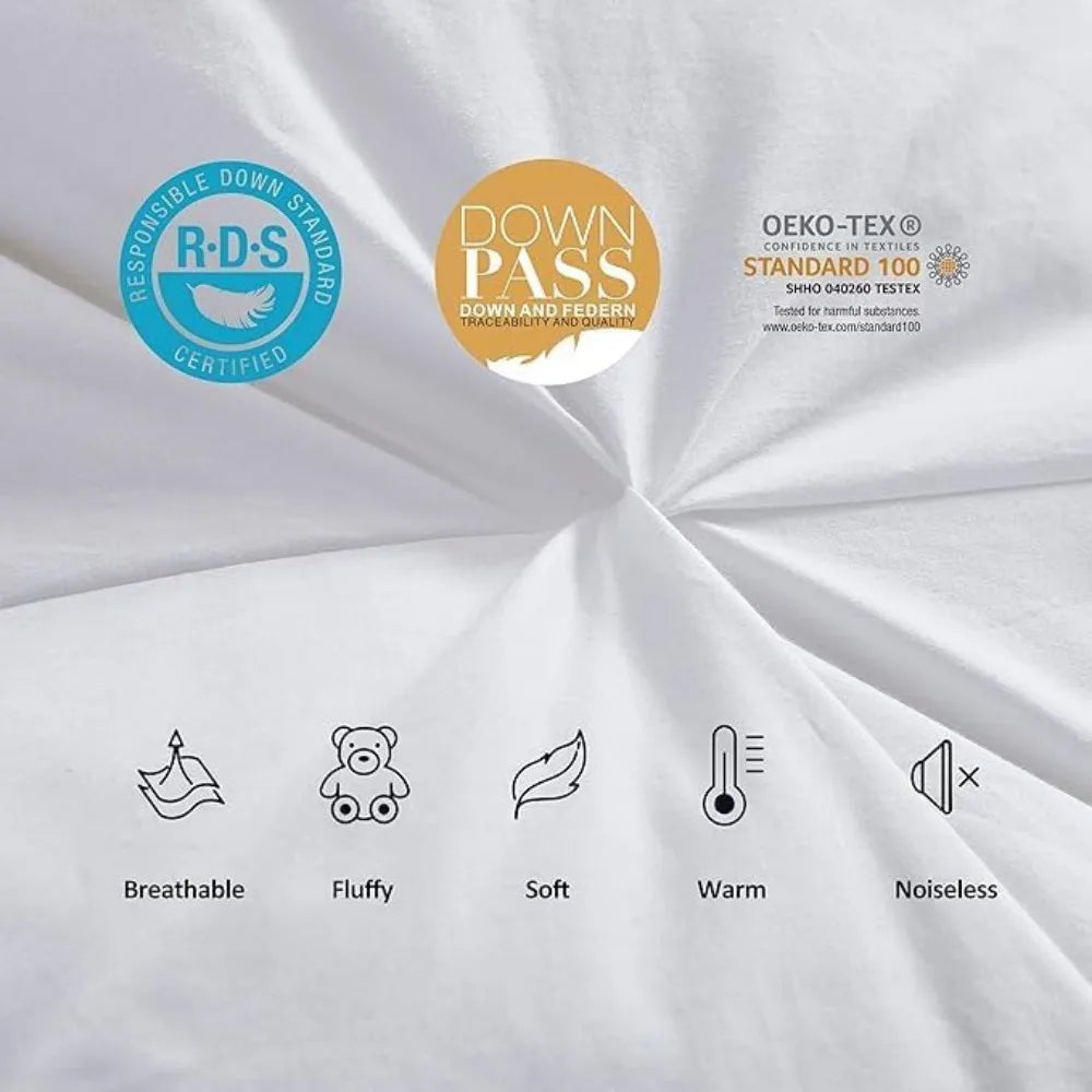 Luxurious Siberian Goose Down Duvet Insert All Season Comforter With 1200 Thread Count Egyptian Cotton