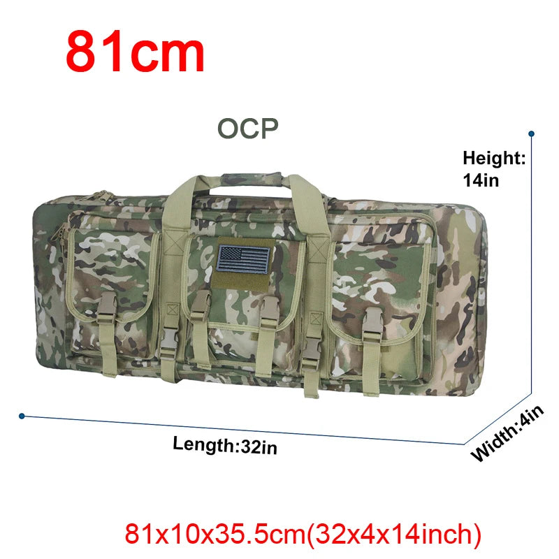 LQARMY Tactical Double Rifle Case With Molle Backpack Gun Bag