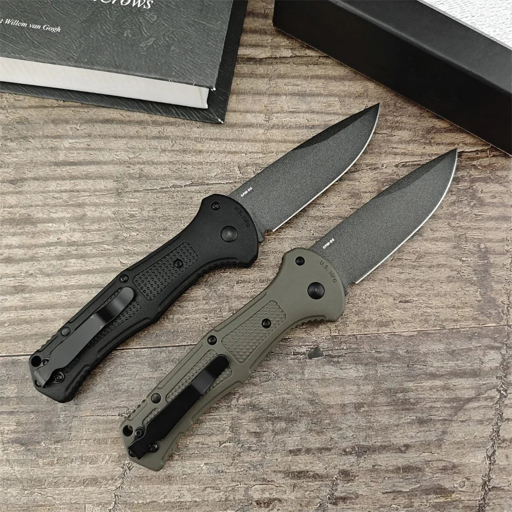 BM 9070 Pocket Folding Knife D2 Blade Nylon Fiber Handle Hunting Self-defense Camping Tactical Survival Knives Portable EDC Tool