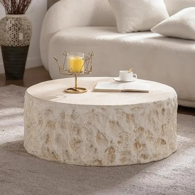 Travertine Patterned Square Coffee Table Modern Minimalist Living Room HiddenStorage