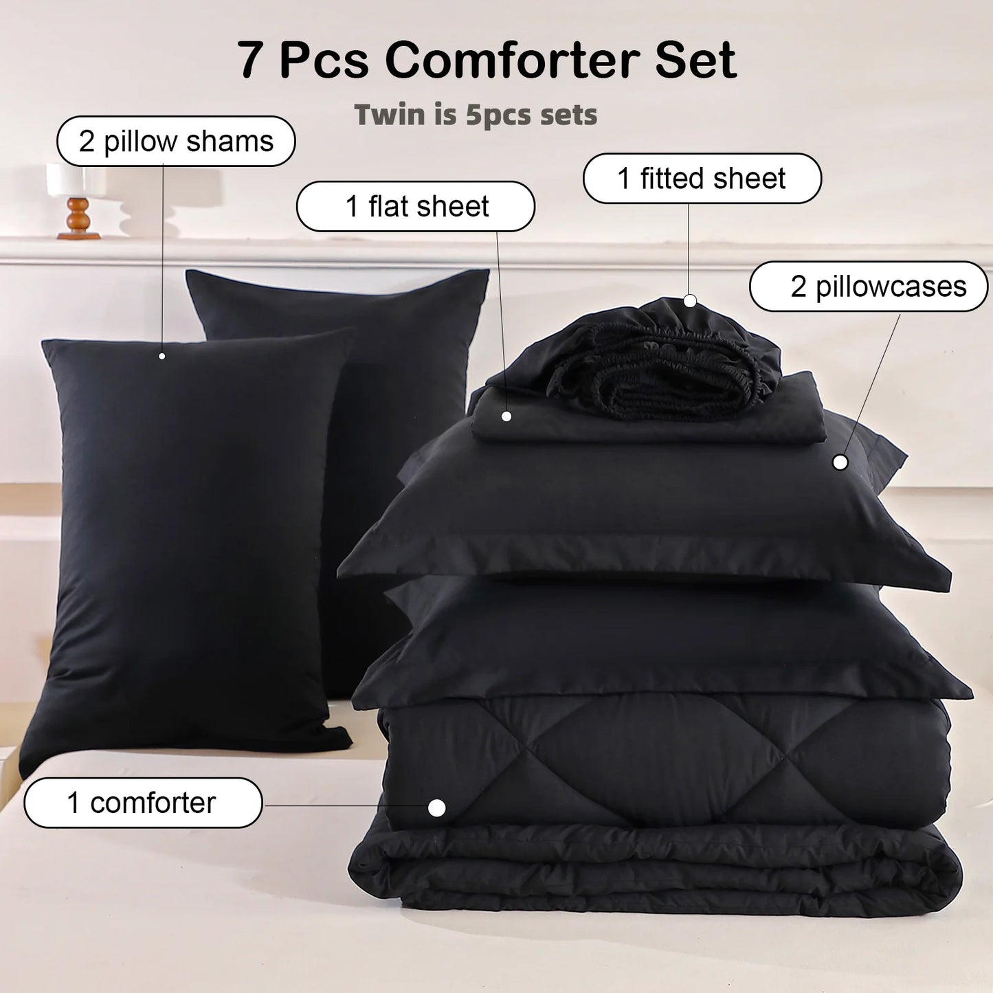 easYumCN Bedding Sets Comforter Flat Sheet Fitted Pillowcases