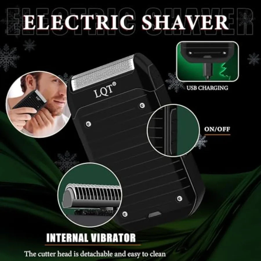 TLXTElectric Professional-Grade Cordless Beard Trimmer Kit With Nose-Trimmer LED-Display