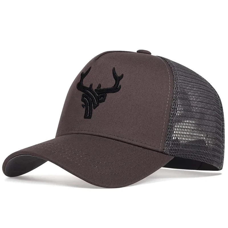 Antlers Embroidered Unisex Adjustable Baseball Cap Outdoor Sunscreen Hat