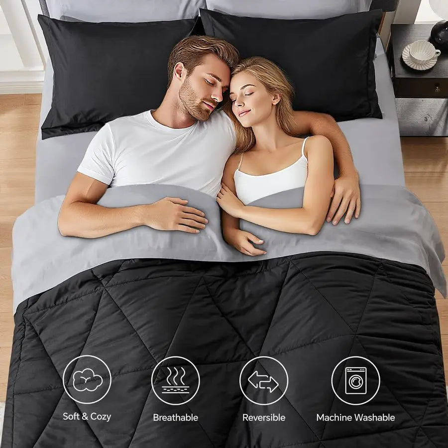 7-Piece Bed In A Bag Comforter Set With Reversible Microfiber Bedding For Easy Bedroom Makeover