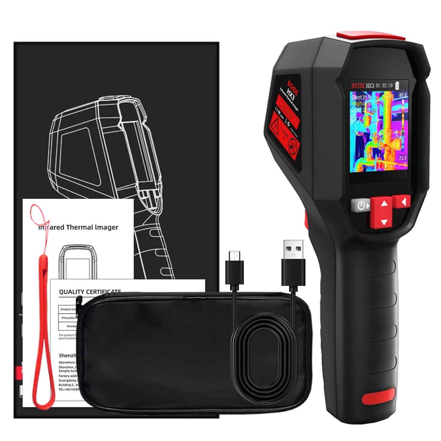 BSIDE Portable Thermal Imager With 240x240 Ultra HighDefinition Resolution Range