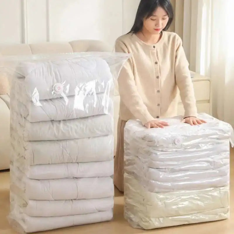 1pc No Need Pump Vacuum Bags Large Plastic Storage Bags for Storing Clothes Blankets Compression Empty Bag Travel Accessories