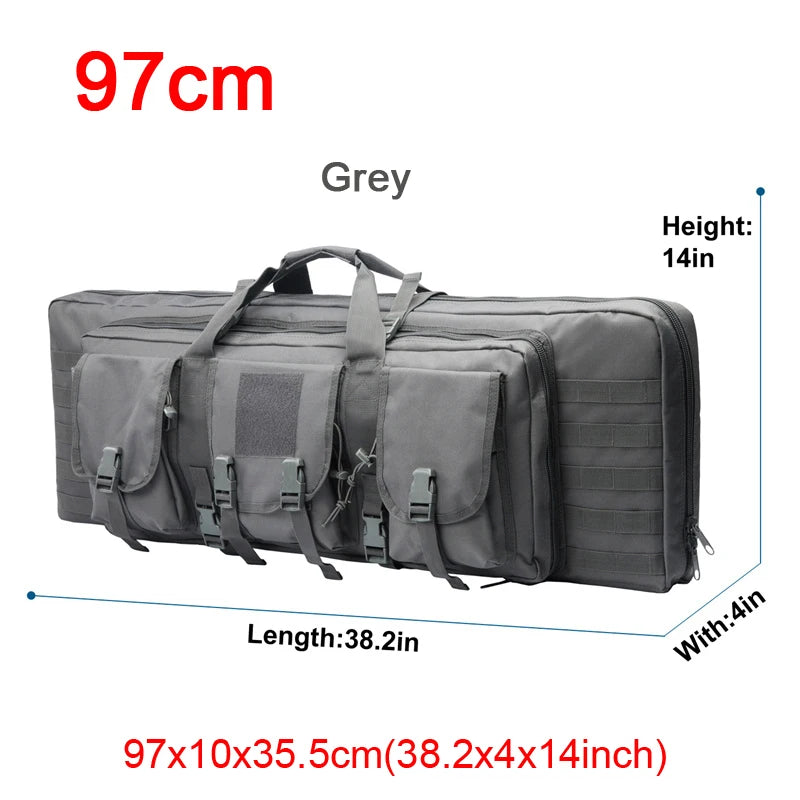 LQARMY Tactical Double Rifle Case With Molle Backpack Gun Bag
