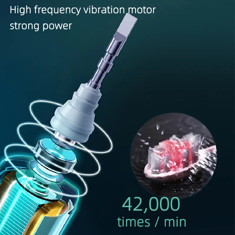 AdvancedElectric Rotary Toothbrush With Timer Usb Rechargeable Waterproof Ten Heads