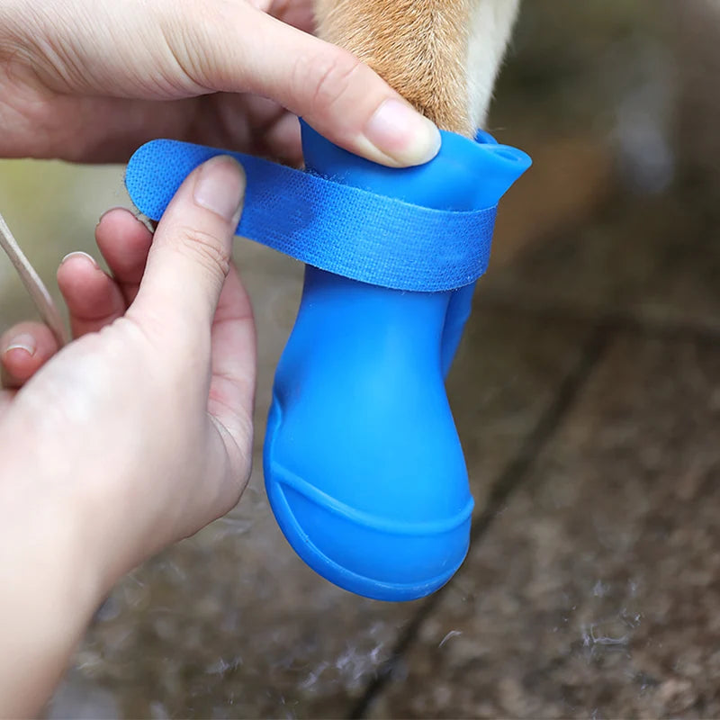 Waterproof Rain Shoes For Dogs And Cats Anti Slip Rubber Boots 4 Pack