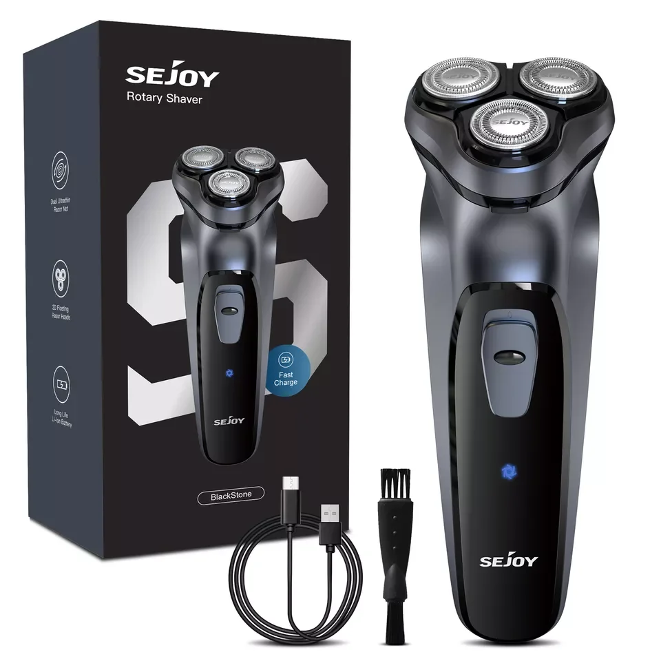 Sejoy Electric Razor For Men Rechargeable Triple Blade Wet Dry