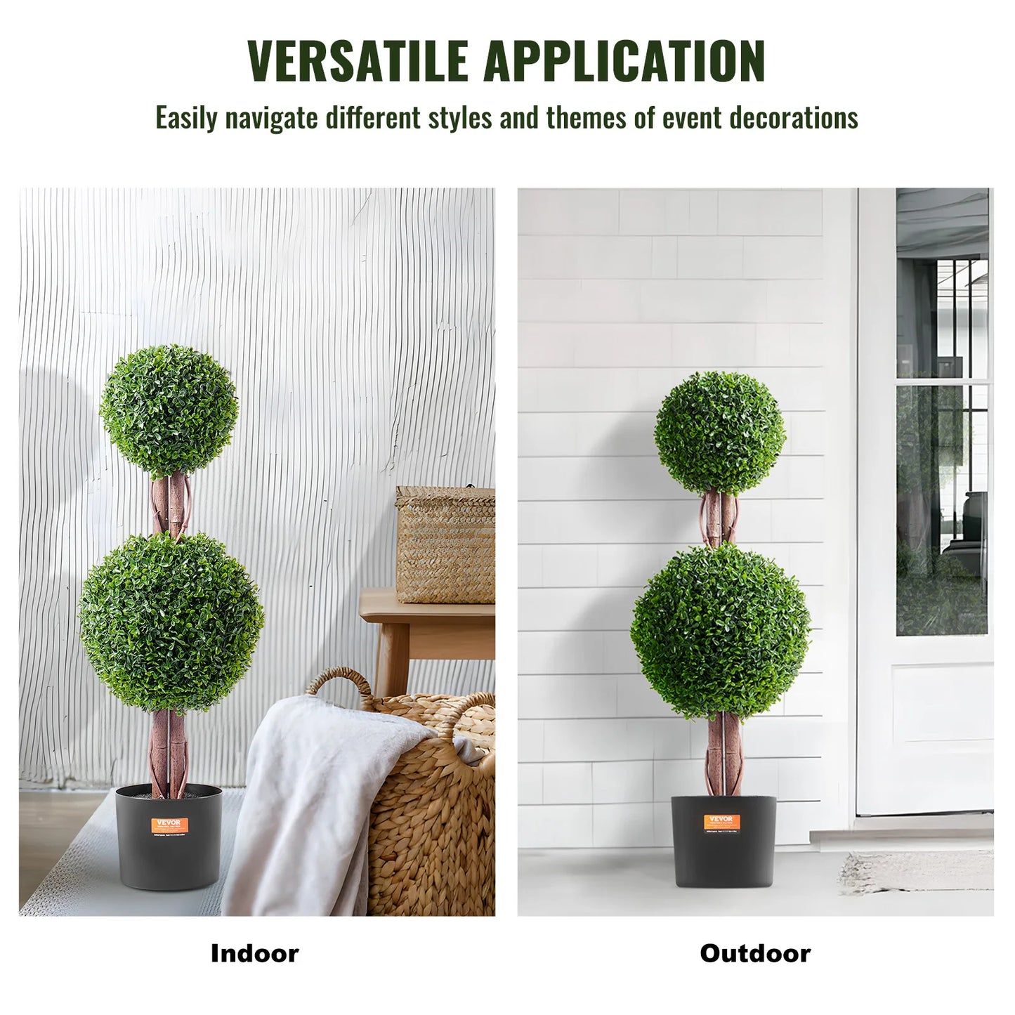 SucceBuy Artificial Boxwood Topiary Tree Indoor Decor