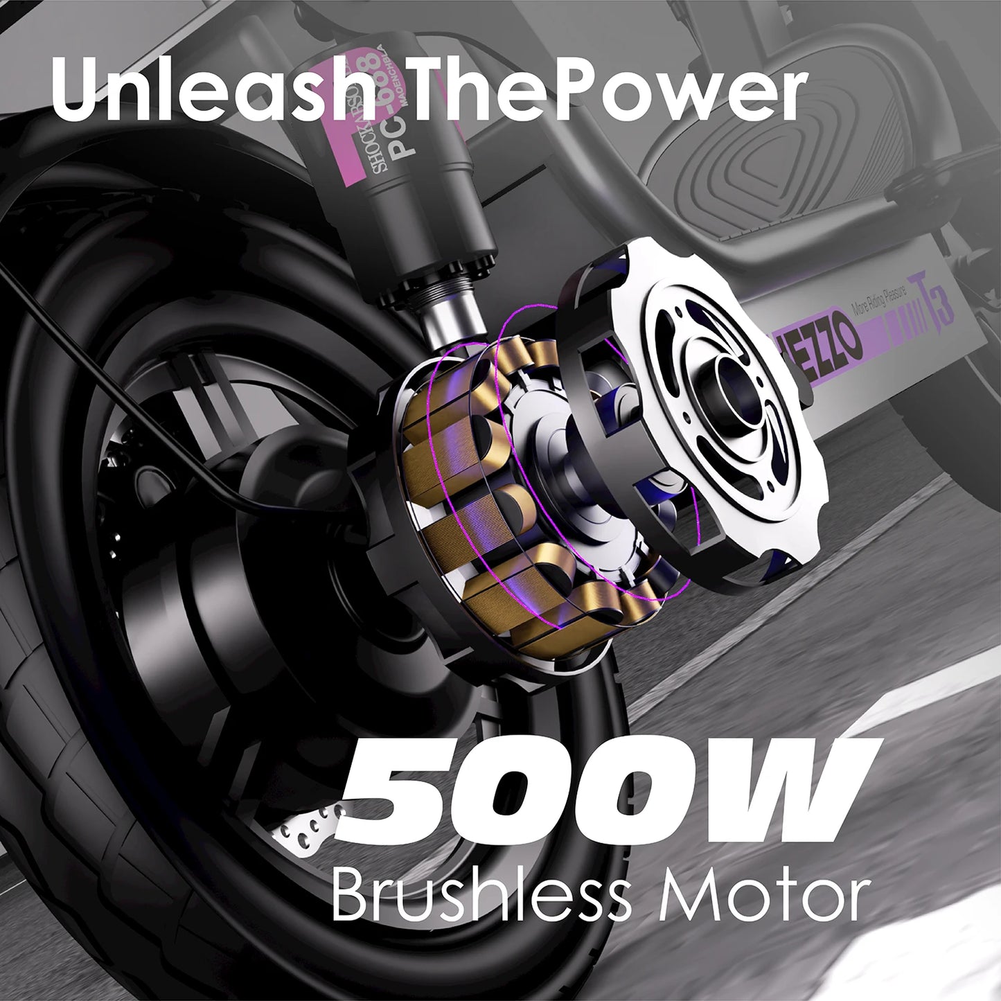 HEZZO 500W 48V Electric Scooter Foldable With Basket For Commute
