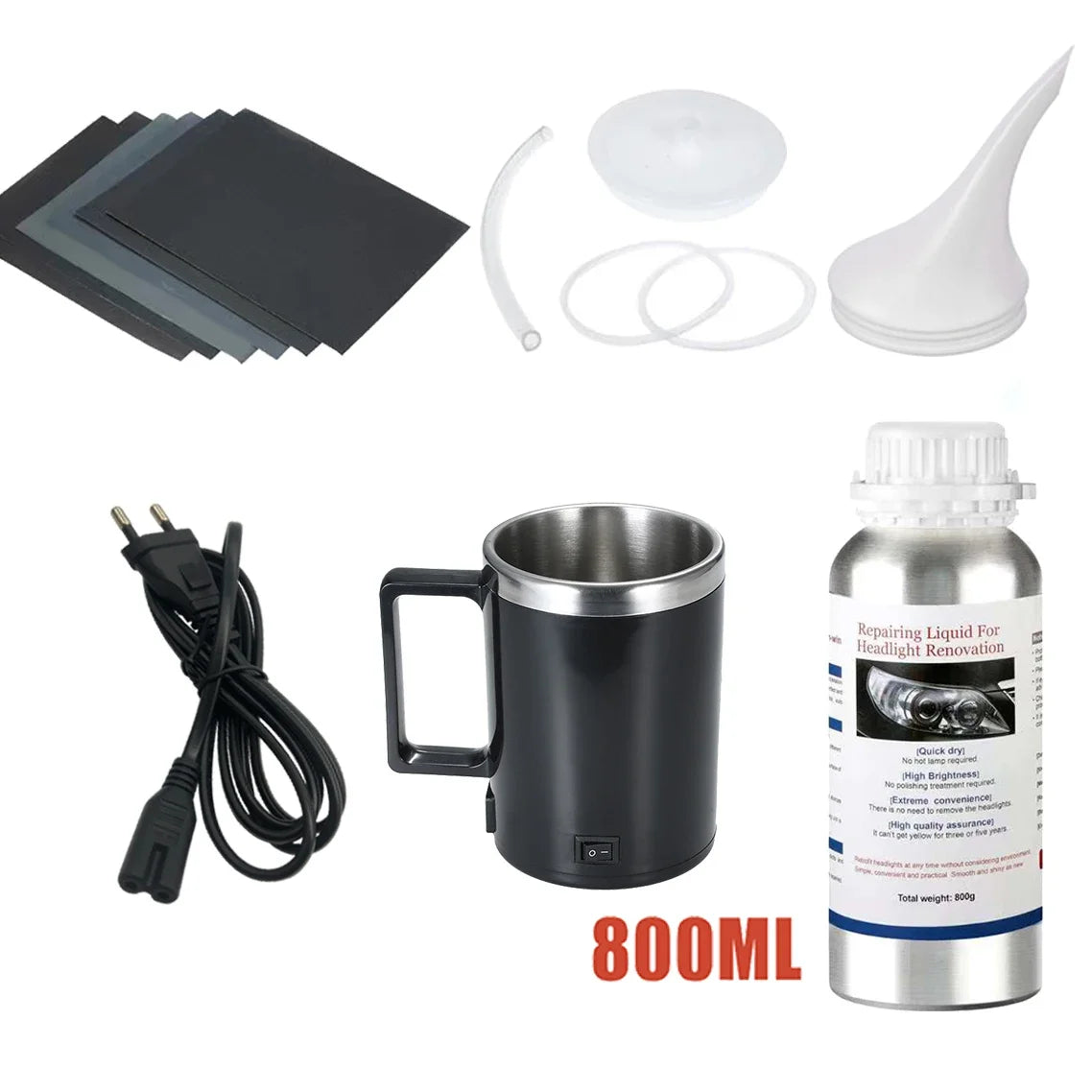 JOIGVFNH Car Headlight Polishing Kit for Headlight Restoration and Cleaning Liquid Polymer Formula