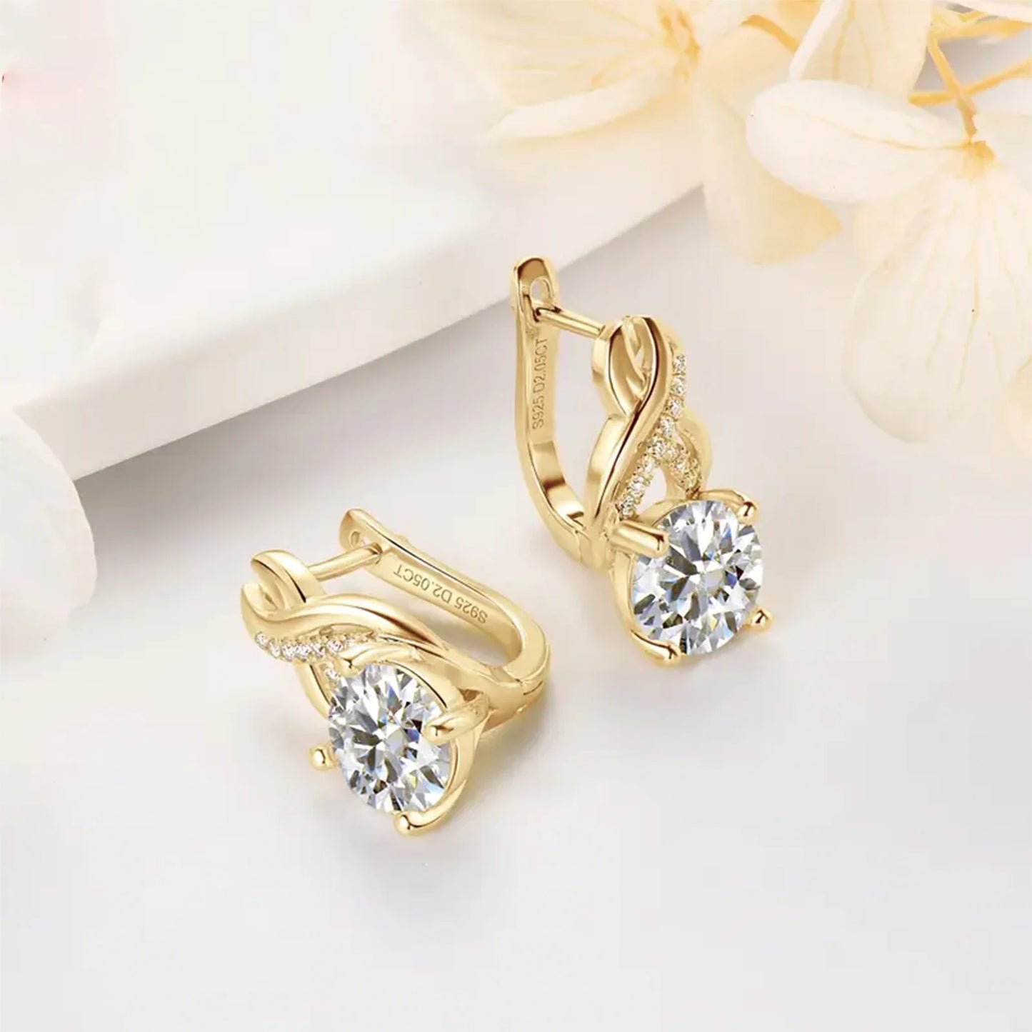 925 Silver Infinity Element Moissanite Hoop Earrings