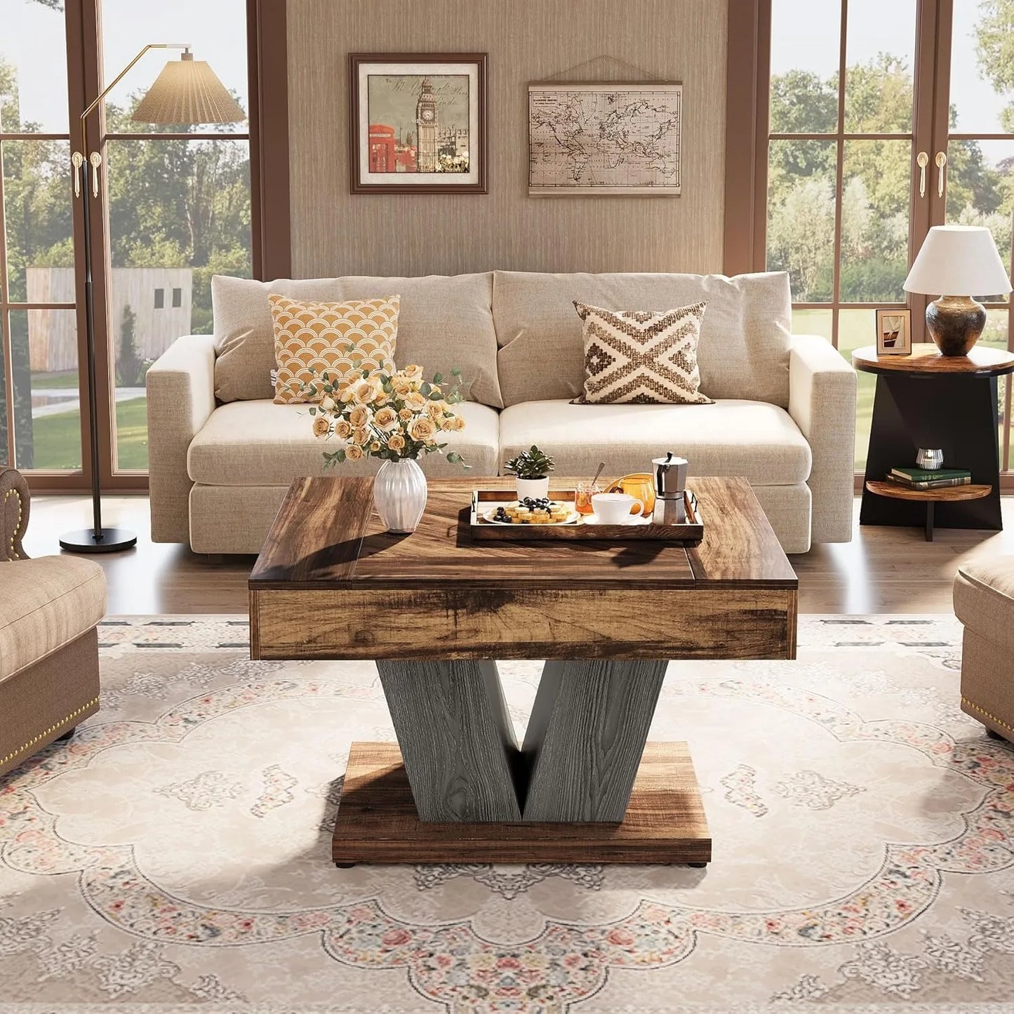 Little Tree Square Premium Hardwood Coffee Table Contemporary Metropolitan Living