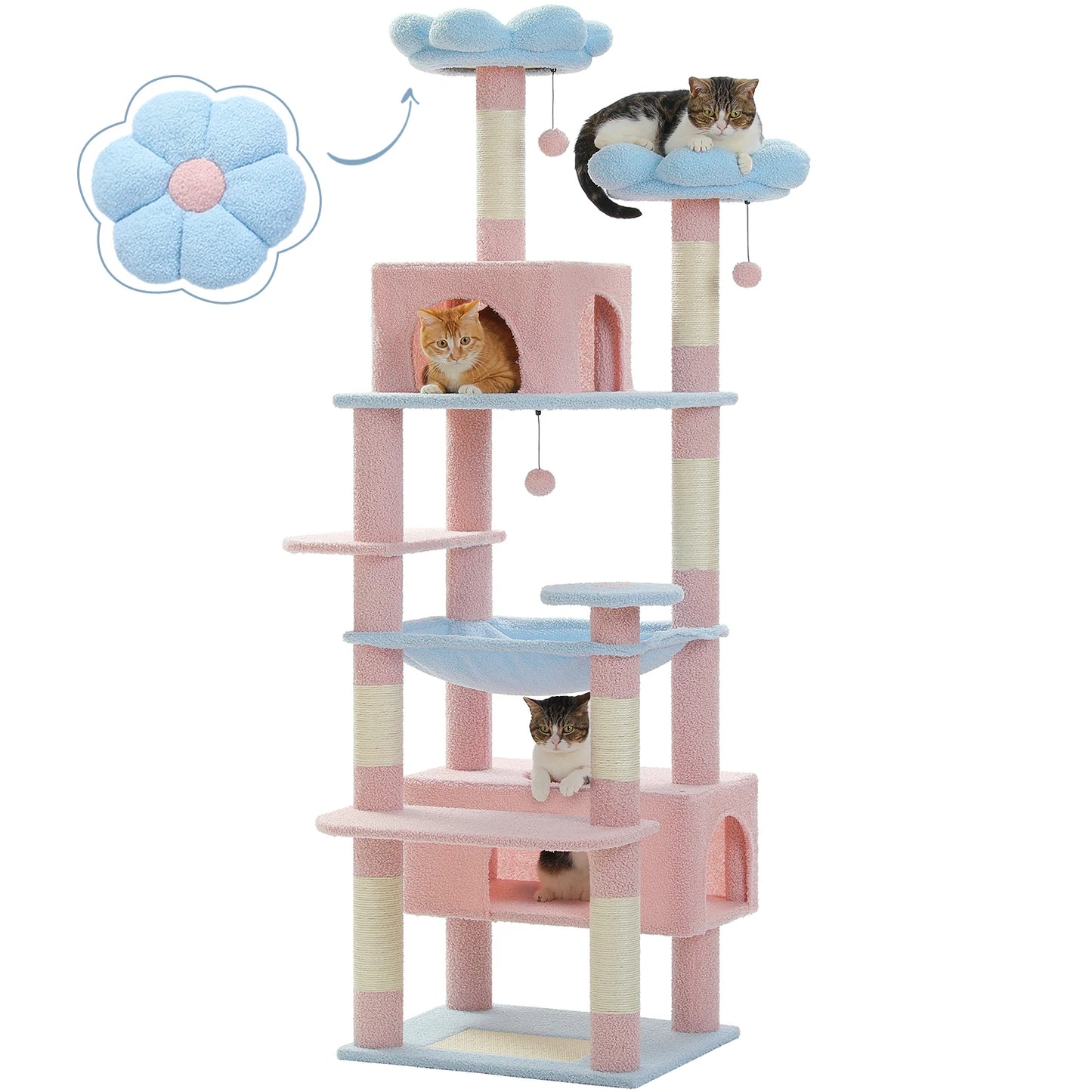PEQULTICN Five-Level Cat Tree Tower With Scratching Posts