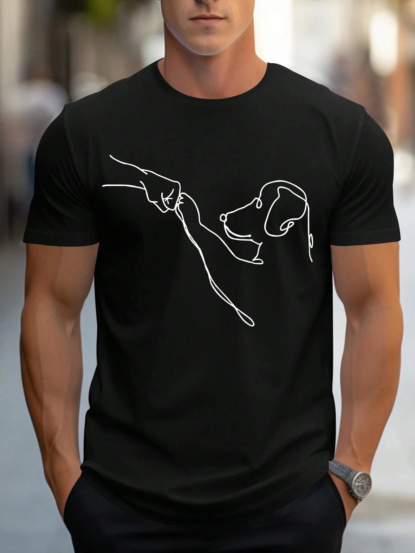 Craft of Weaving Men's Summer Casual T Shirt Dog Print