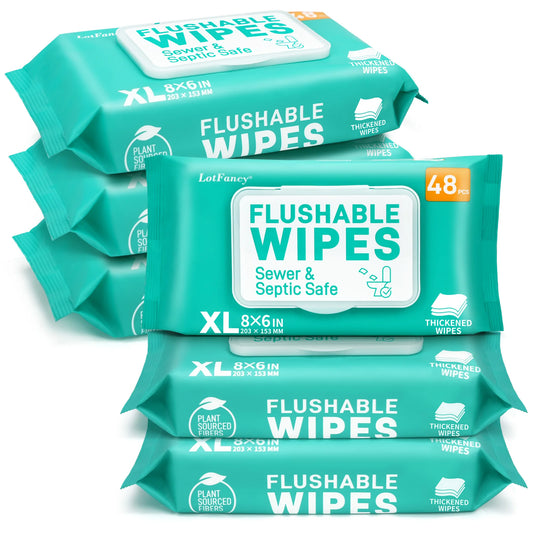 Flushable Wet Wipes 288 Count 6 Packs For Home And Outdoor Use Thickened Formula