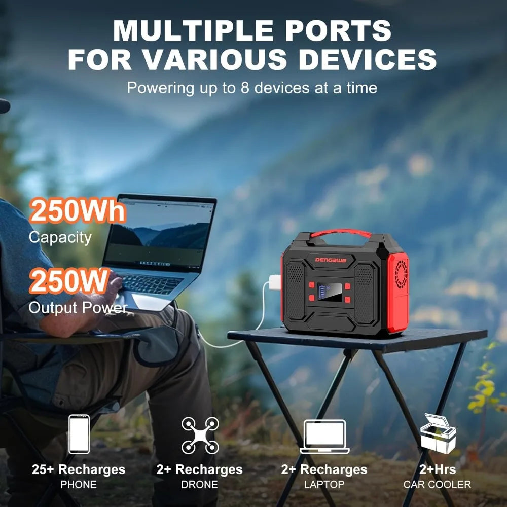 Portable Power Station 300W Generator With Foldable 40W Solar Panel