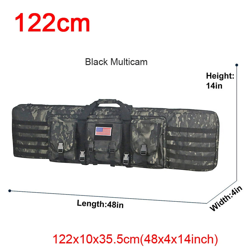 LQARMY Tactical Double Rifle Case With Molle Backpack Gun Bag