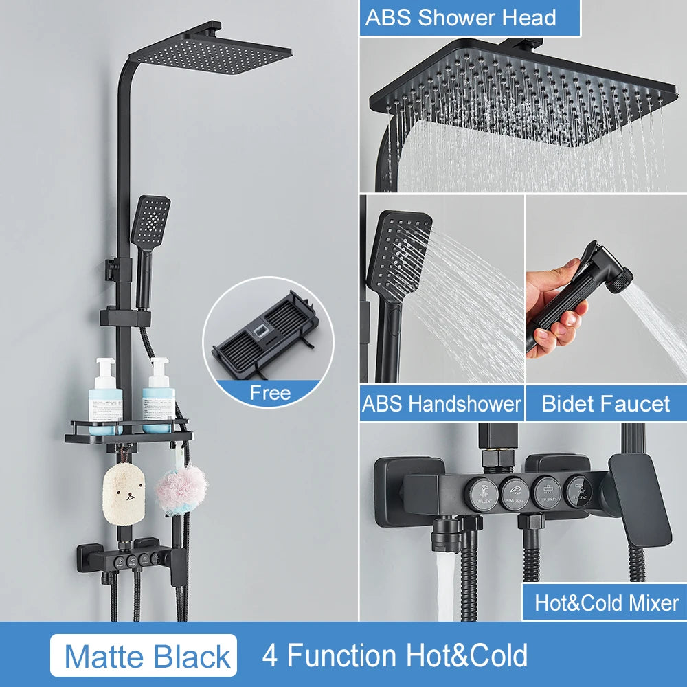 MYQualife Thermostatic LCD Shower Faucet Set With Digital TemperatureReadout Rainfall