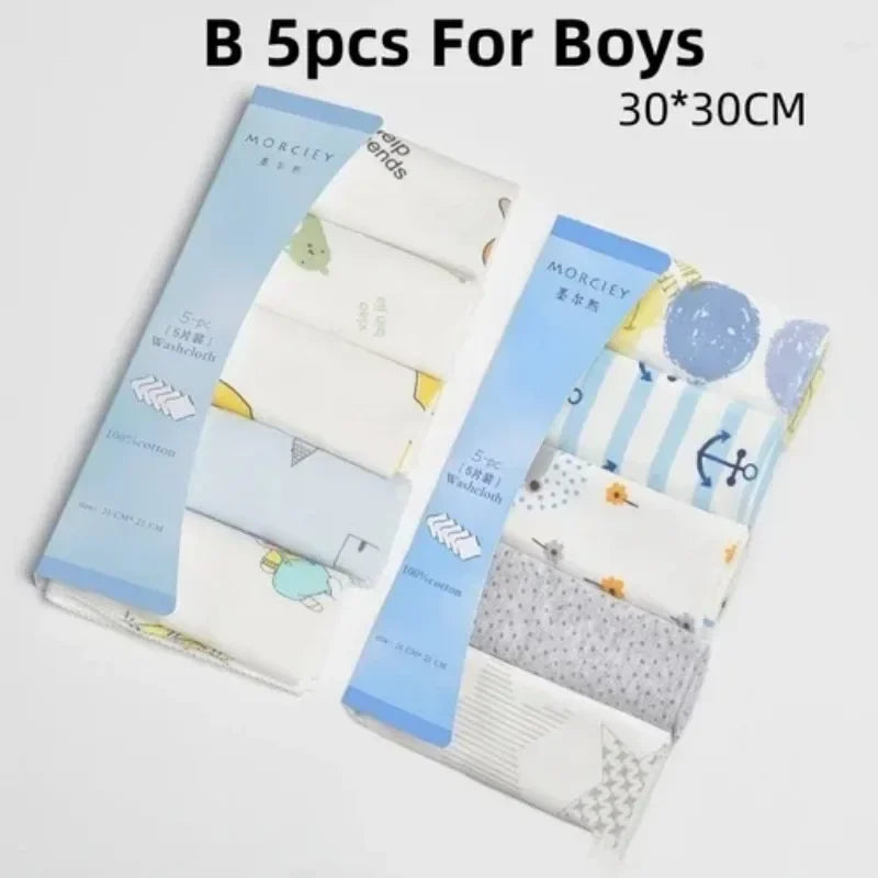 Newborn Baby Towels Set Cotton Washcloths Burp Cloths For Boys Girls Essentials Pack