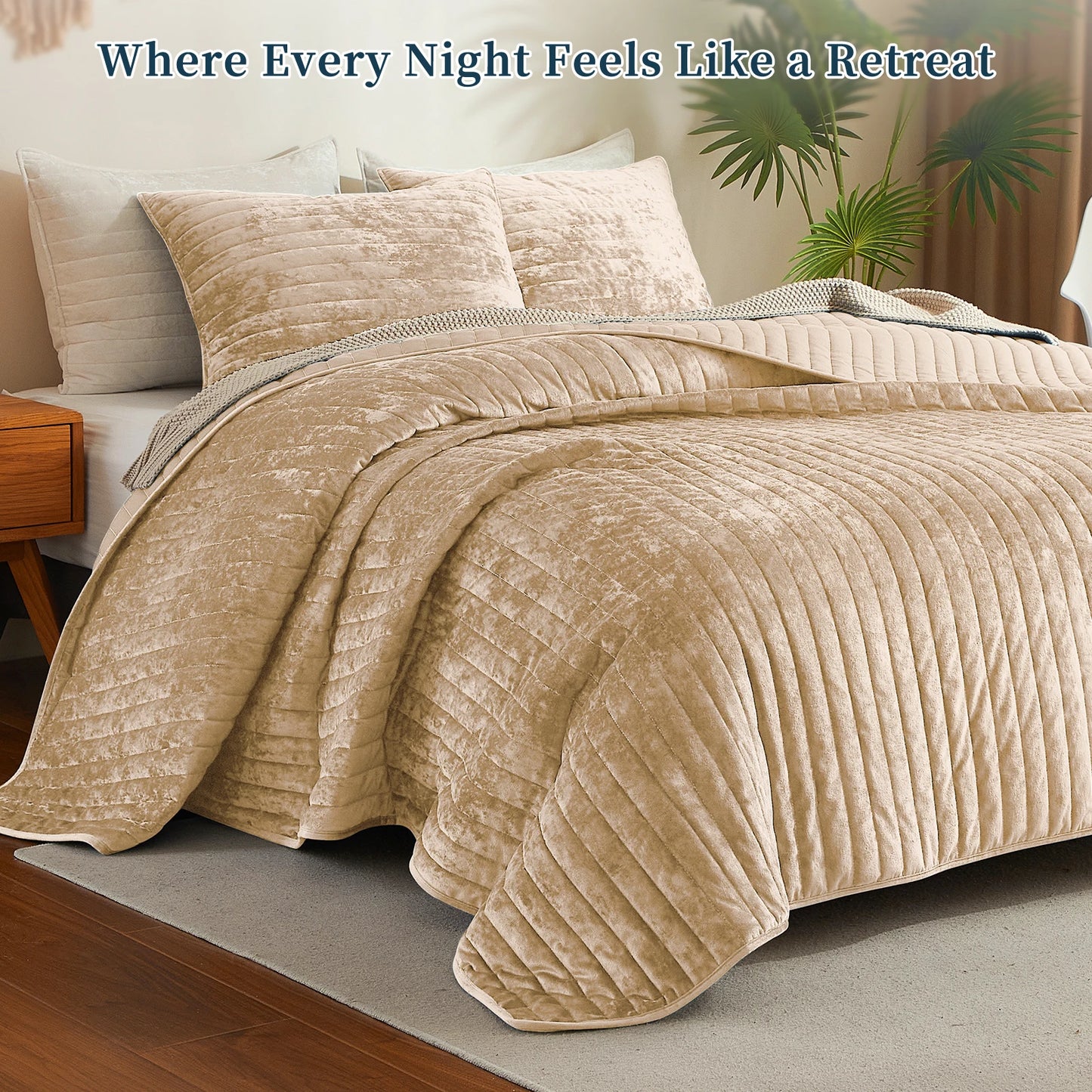 Bed Cover Mattress Topper Velvet Quilted Set For Home Use