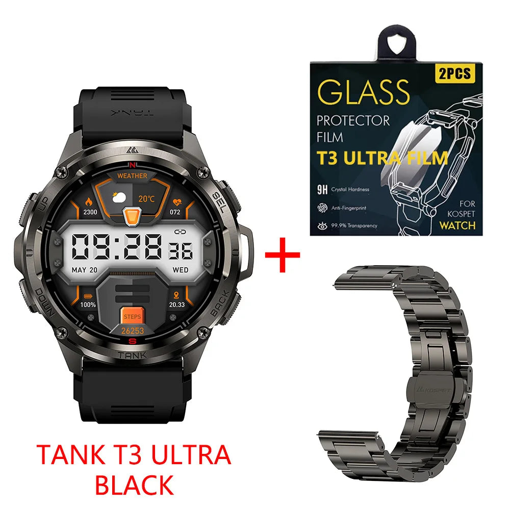 KOSPET Tank T3 Ultra GPS Smartwatch for Men Altimeter Barometer