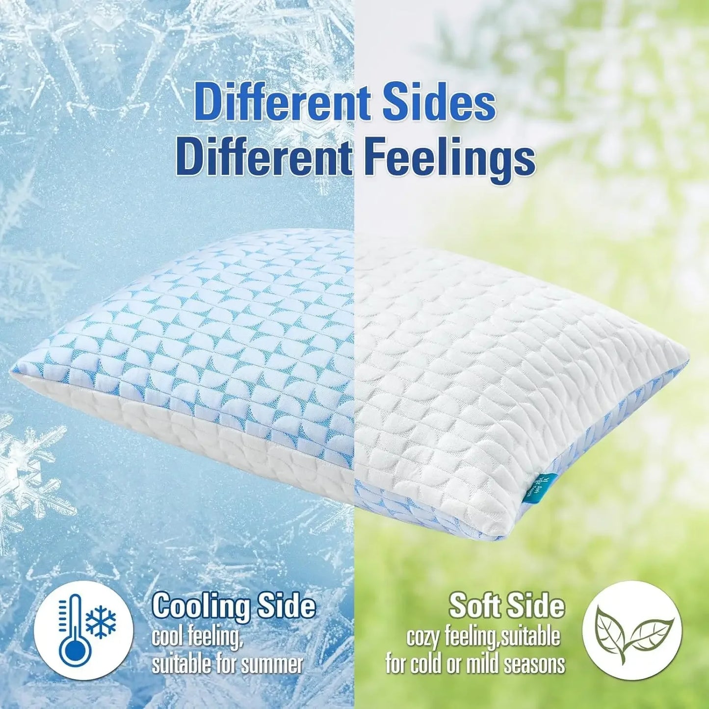 ShreddedMemoryFoamPillows Set2 WithAdjustableCooling ForSideSleepers HypoallergenicDurable NightTimeComfort
