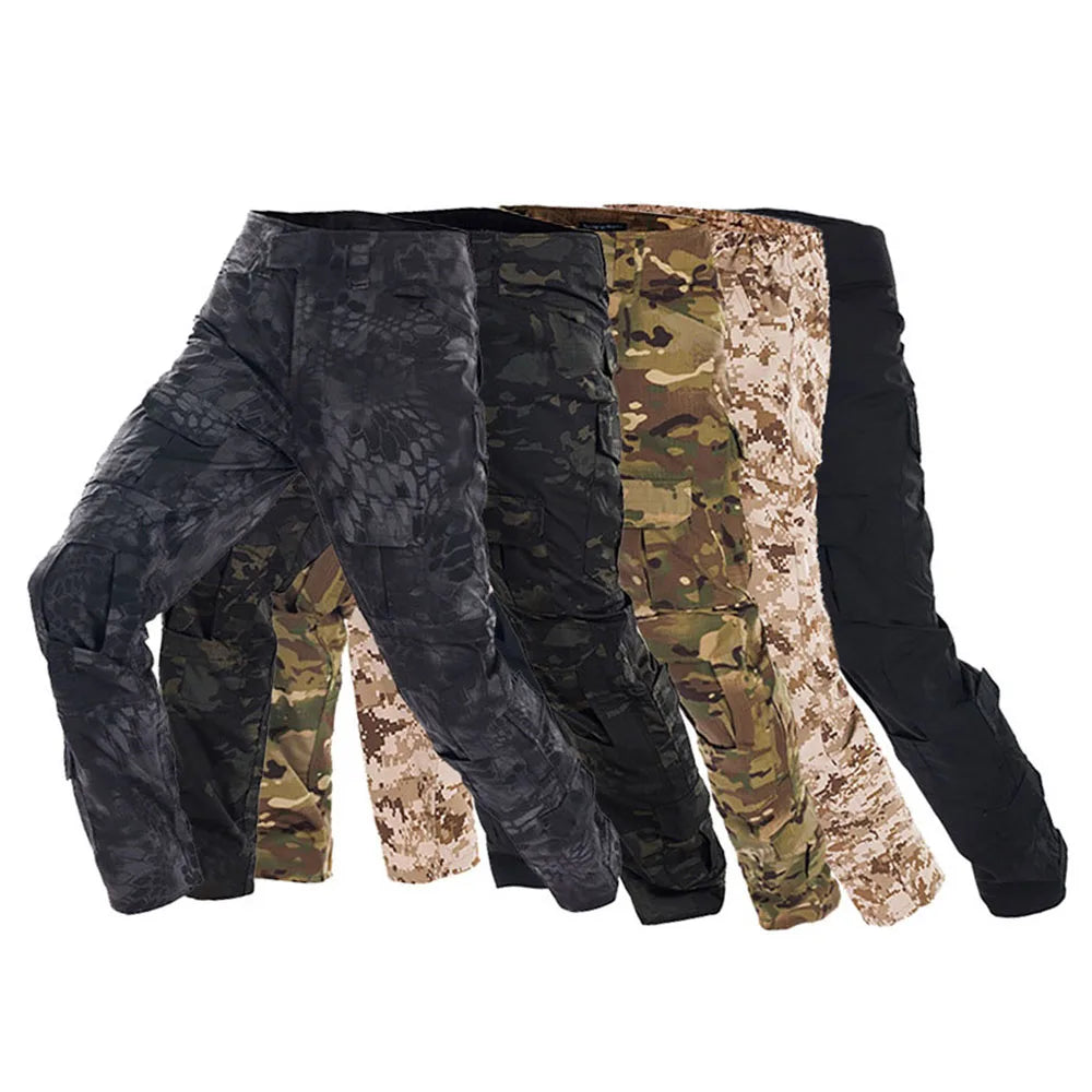 Men Combat Pants Tactical Camouflage Multicam For Outdoor Trekking And Hunting