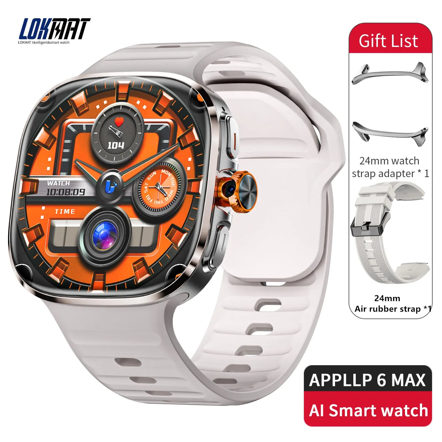 LOKMAT APPLLP 6 MAX Android Smartwatch With AI Translation ChatGPT