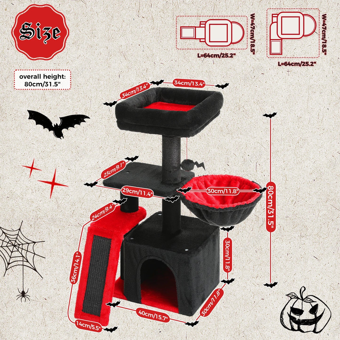 PAWZ Road Premium UltraDurableMultiLevel CatActivityTree Tower For Indoor Cats HammockPosts