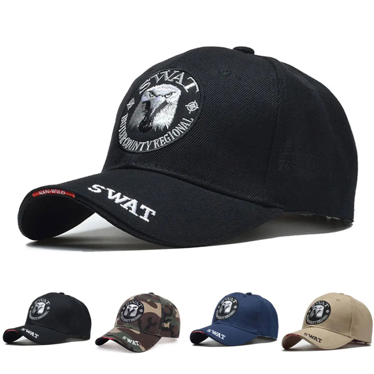 CN Zhejiang SWAT Eagle Embroidered Baseball Cap Unisex Adjustable Sunscreen